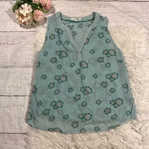 Boden Carrie Floral Green Blue Sleeveless Top